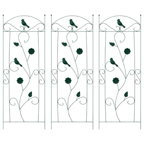 Tuinhek Latwerk 3 pcs Groen 112 x 40 cm Staal 2