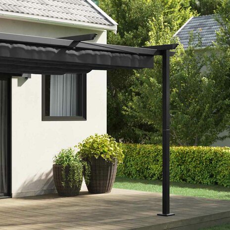 Wandgemonteerde Pergola Antraciet Staal 3