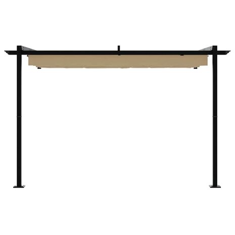 Wandgemonteerde Pergola Taupe Staal 4