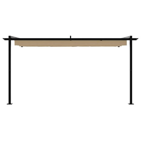 Wandgemonteerde Pergola Taupe Staal 4