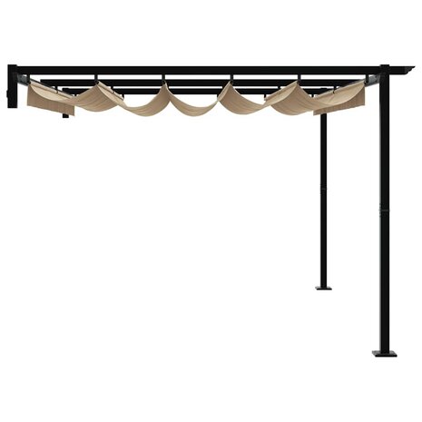 Wandgemonteerde Pergola Taupe Staal 5