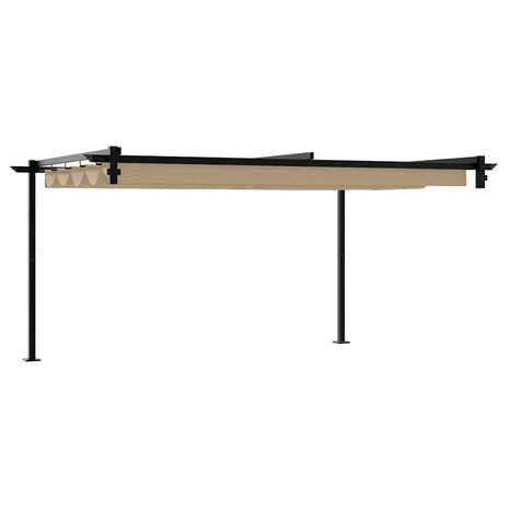 Wandgemonteerde Pergola Taupe Staal 6