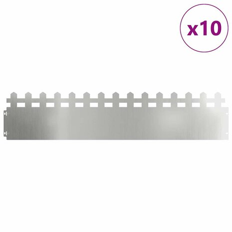 Gazonranden 10 pcs Zilver 103 x 0,05 x 22 cm 3