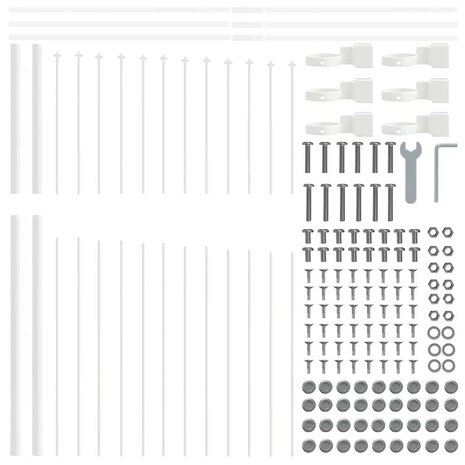 Tuinhek Wit 170 x 215 cm Gepoedercoat staal 5