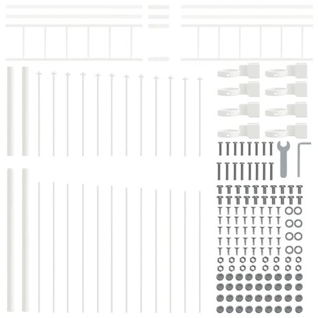 Tuinhek Wit 170 x 225 cm Gepoedercoat staal 5
