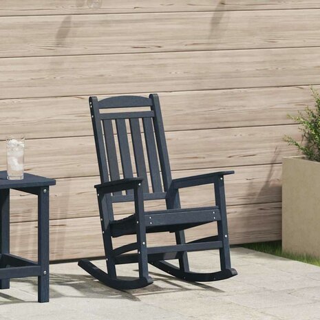Tuin Schommelstoel Marineblauw 70 x 92 x 108cm HDPE 1