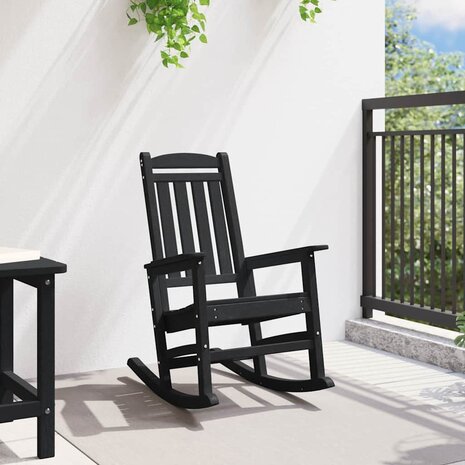 Tuin Schommelstoel Zwart 70 x 92 x 108cm HDPE 3
