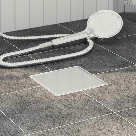 2 in 1 doucheafvoer Zilver 20 x 20 cm Roestvrij staal 304 1