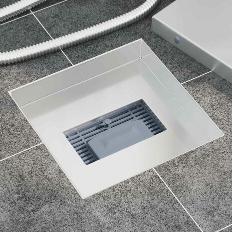2 in 1 doucheafvoer Zilver 20 x 20 cm Roestvrij staal 304 3