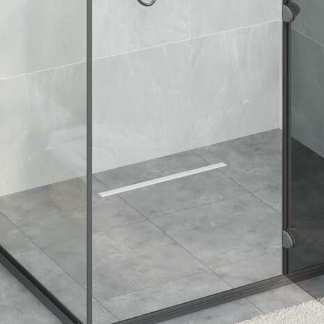 360&deg; Doucheafvoer Met Slank Model Zilver 50 cm 1