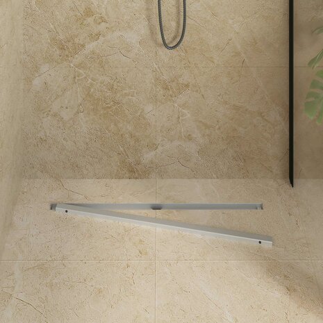 360&deg; Doucheafvoer Met Slank Model Zilver 80 cm 3