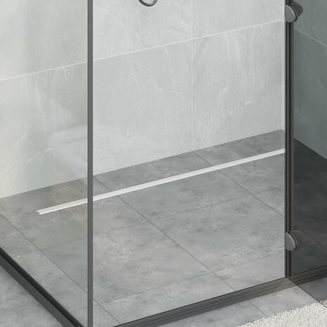 360&deg; Doucheafvoer Met Slank Model Zilver 100 cm 1