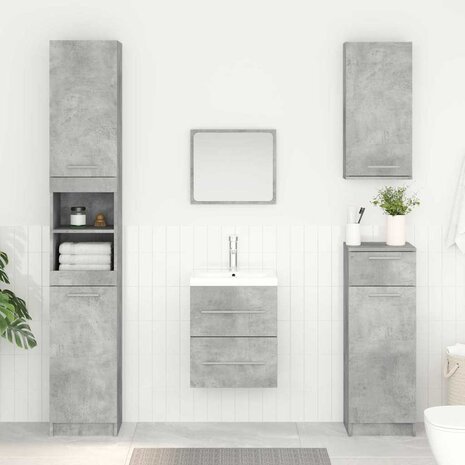 Wastafelkast Beton Grijs 38,5 x 41 x 48 cm Bewerkt hout 1