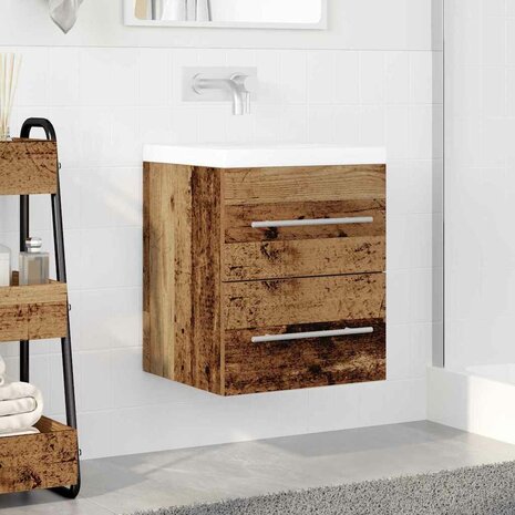 Wastafelkast met lade Oud Hout 38,5 x 41 x 48 cm Bewerkt hout 4