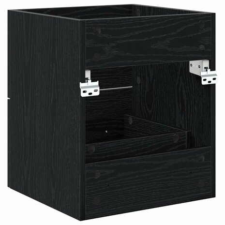 Wastafelkast Zwart Eiken 38,5 x 41 x 48 cm Bewerkt hout 8