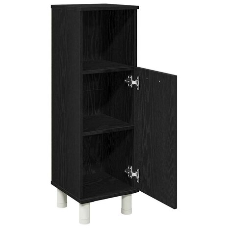 Badkamerkast Zwart Eiken 30 x 30 x 95 cm Bewerkt hout 5
