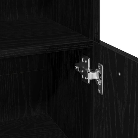 Badkamerkast Zwart Eiken 30 x 30 x 95 cm Bewerkt hout 9