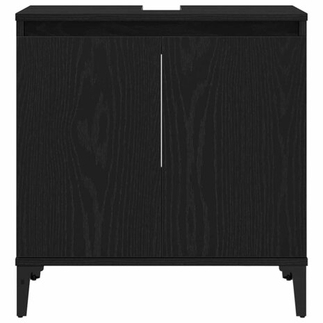 Badkamerkast Zwart Eiken 58 x 33 x 60 cm Bewerkt hout 7