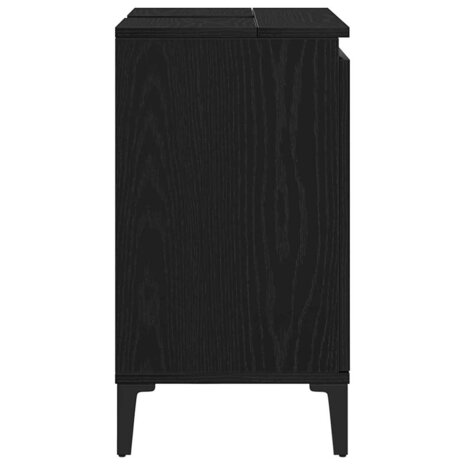 Badkamerkast Zwart Eiken 58 x 33 x 60 cm Bewerkt hout 8