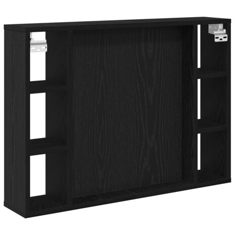 Spiegelkast met plank Zwart Eiken 76 x 15 x 55 cm Bewerkt hout 5