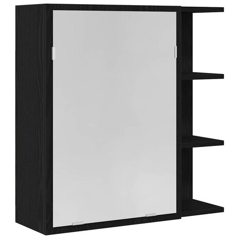 Badkamer spiegelkast met plank Zwart Eiken 62,5 x 20,5 x 64 cm 2