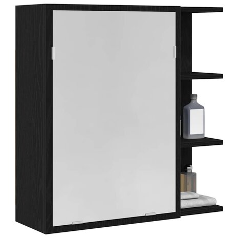 Badkamer spiegelkast met plank Zwart Eiken 62,5 x 20,5 x 64 cm 3