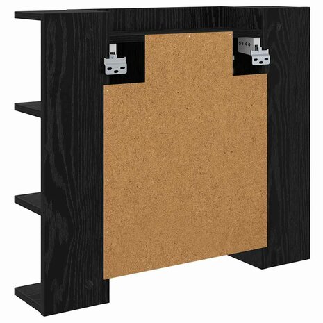 Spiegelkast Zwart Eiken 70 x 16,5 x 60 cm Bewerkt hout 7