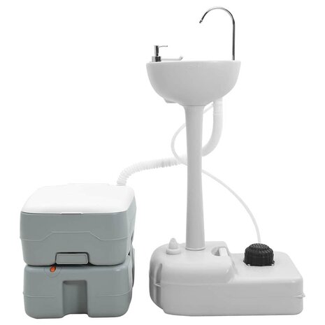 Camping Toilet Set 2 pcs Grijs 50,5 x 33 x 103 cm 2