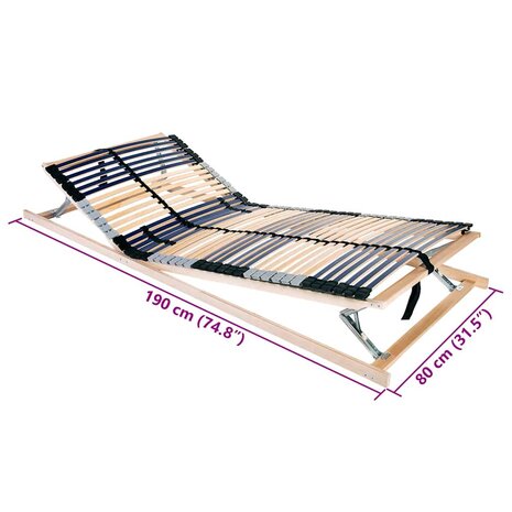 Lattenbodem Bruin 80 x 190 cm Massief beukenhout 7