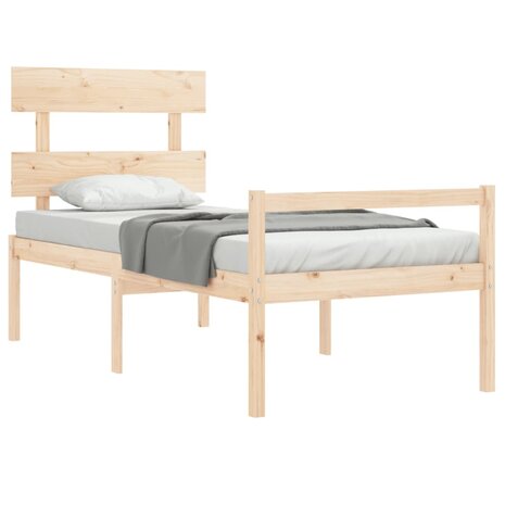 Seniorenbed met hoofdbord massief hout 4