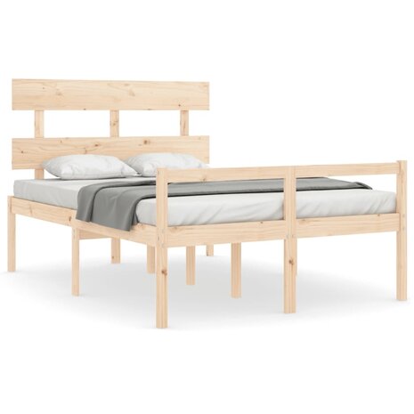 Seniorenbed met hoofdbord massief hout 120x200 cm 2