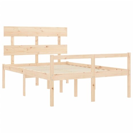 Seniorenbed met hoofdbord massief hout 120x200 cm 5