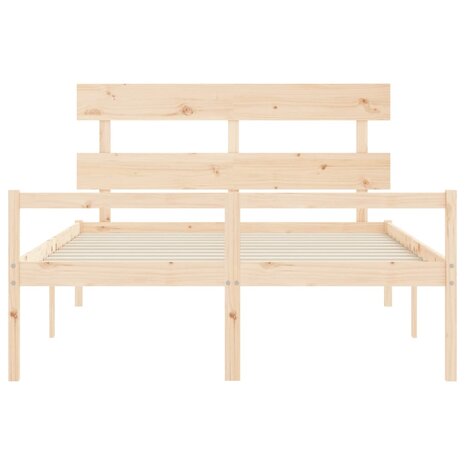Seniorenbed met hoofdbord massief hout 160x200 cm 6