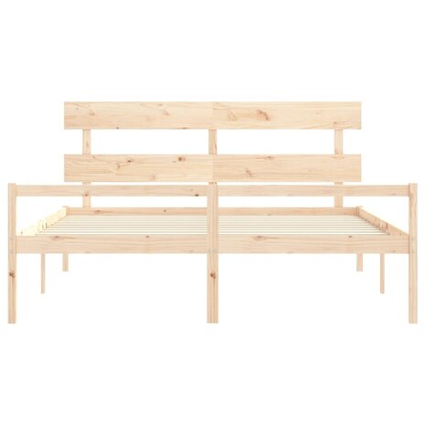 Seniorenbed met hoofdbord massief hout 200x200 cm 6