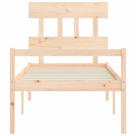 Seniorenbed met hoofdbord massief hout 6