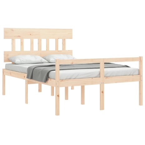 Seniorenbed met hoofdbord massief hout 120x200 cm 4