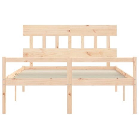 Seniorenbed met hoofdbord massief hout 160x200 cm 6