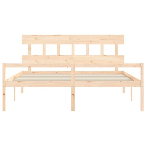 Seniorenbed met hoofdbord massief hout 200x200 cm 6
