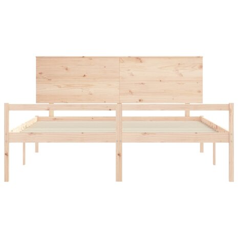 Seniorenbed met hoofdbord massief hout 6