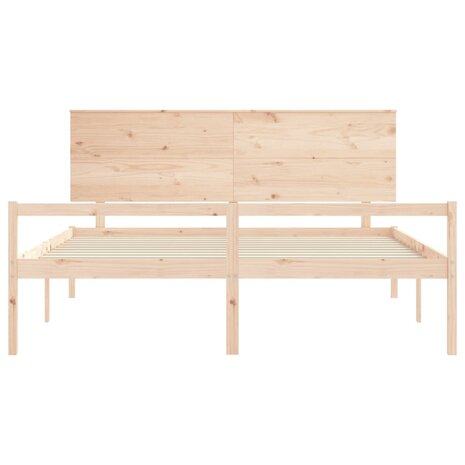 Seniorenbed met hoofdbord massief hout 200x200 cm 6