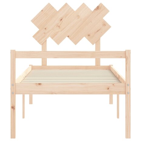Seniorenbed met hoofdbord massief hout 6