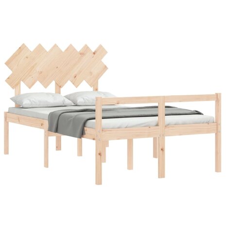 Seniorenbed met hoofdbord massief hout 4
