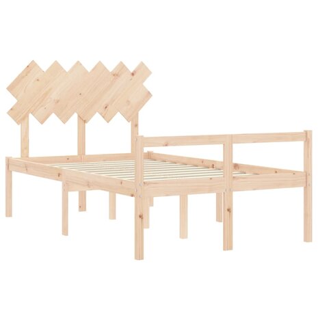 Seniorenbed met hoofdbord massief hout 120x200 cm 5