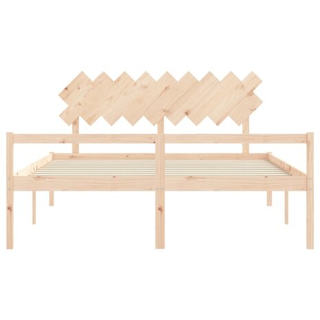 Seniorenbed met hoofdbord massief hout 6