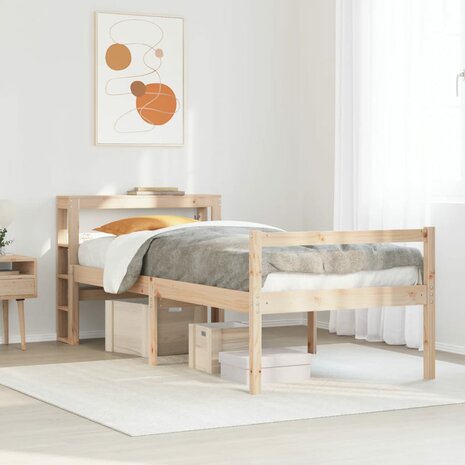 Seniorenbed met hoofdbord massief grenenhout 75x190 cm 1