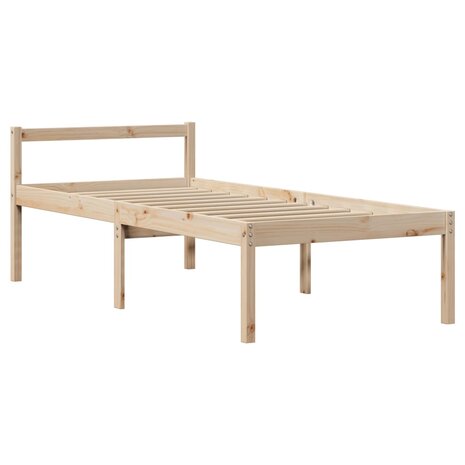 Seniorenbed met hoofdbord massief grenenhout 75x190 cm 7