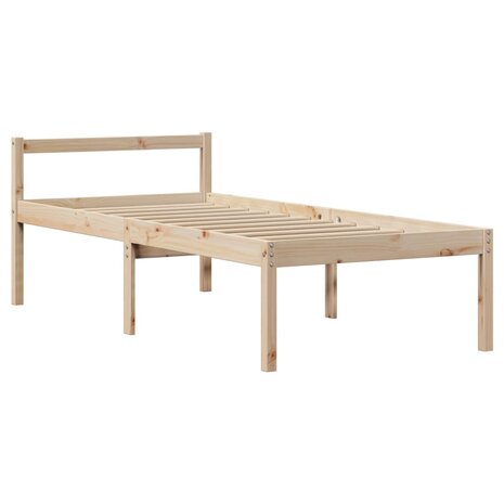 Seniorenbed met hoofdbord massief grenenhout 90x190 cm 7