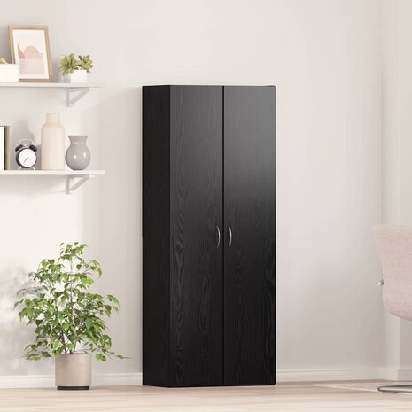 Kantoorkast Zwart Eiken 70 x 32 x 77.5 cm Bewerkt hout 1