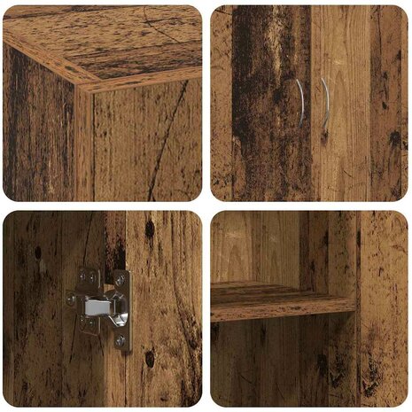 Kantoorkast Zwart Eiken 70 x 32 x 77.5 cm Bewerkt hout 9