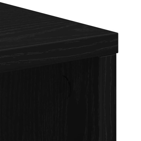 Opbergkast met wiel Zwart Eiken 60 x 35 x 75 cm Bewerkt hout 8
